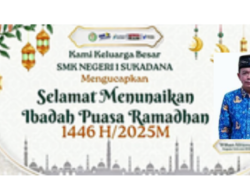 Kepala SMKN 1 Sukadana Mengucapkan Selamat Menunaikan Ibadah Puasa 1447 H / 2026 M