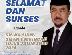 SMAN 1 Sekincau Ucapkan Selamat dan Sukses Kepada Rombongan Siswa Lulus Jalur SNBP Tahun 2026