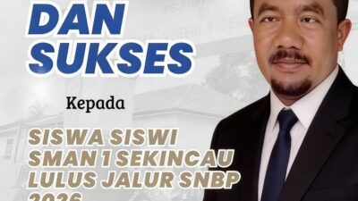 SMAN 1 Sekincau Ucapkan Selamat dan Sukses Kepada Rombongan Siswa Lulus Jalur SNBP Tahun 2026