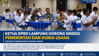 Ketua DPRD Lampung Dorong Sinergi Pemerintah dan Dunia Usaha Percepat Pembangunan Ekonomi Daerah