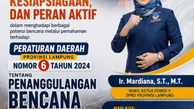 Wakil Ketua Komisi V DPRD Lampung Ajak Masyarakat Tingkatkan Kesiapsiagaan Bencana