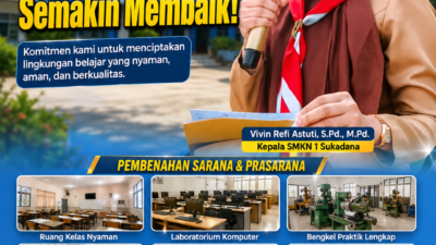 Di Bawah Kepemimpinan Vivin Refi Astuti, Sarana dan Prasarana SMKN 1 Sukadana Terus Berbenah