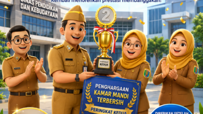 Dinas Dikbud Raih Penghargaan Kamar Mandi Terbersih Peringkat Kedua